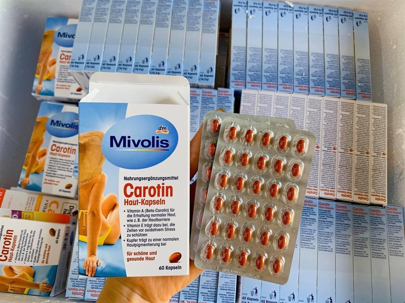 Viên chống nắng Carotin Mivolis nội địa Đức - 60 viên