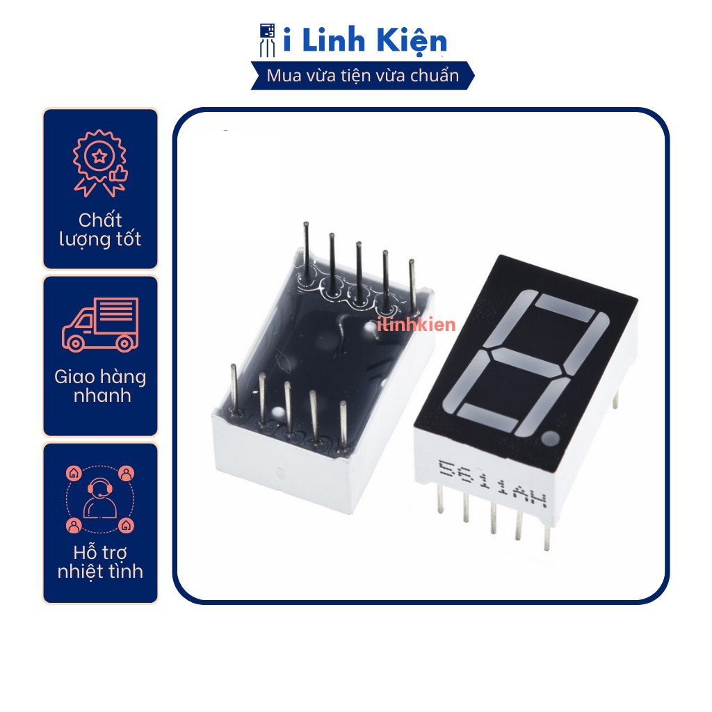 Led 7 thanh 0.39 inch 1 số màu đỏ