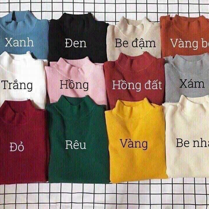 Áo len tăm dài tay cổ 3cm