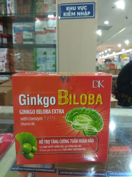 Viên Uống Hoạt Huyết Dưỡng Não-Dk Ginkgo Biloba-Hộp 100 Viên