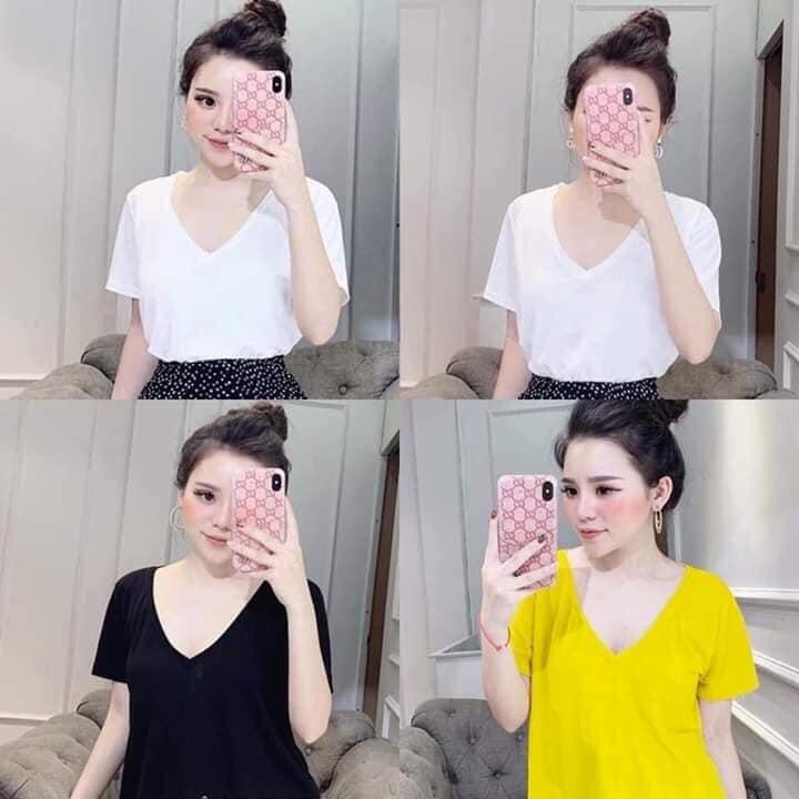 Áo phông nữ cổ tim , huyền trang 1995