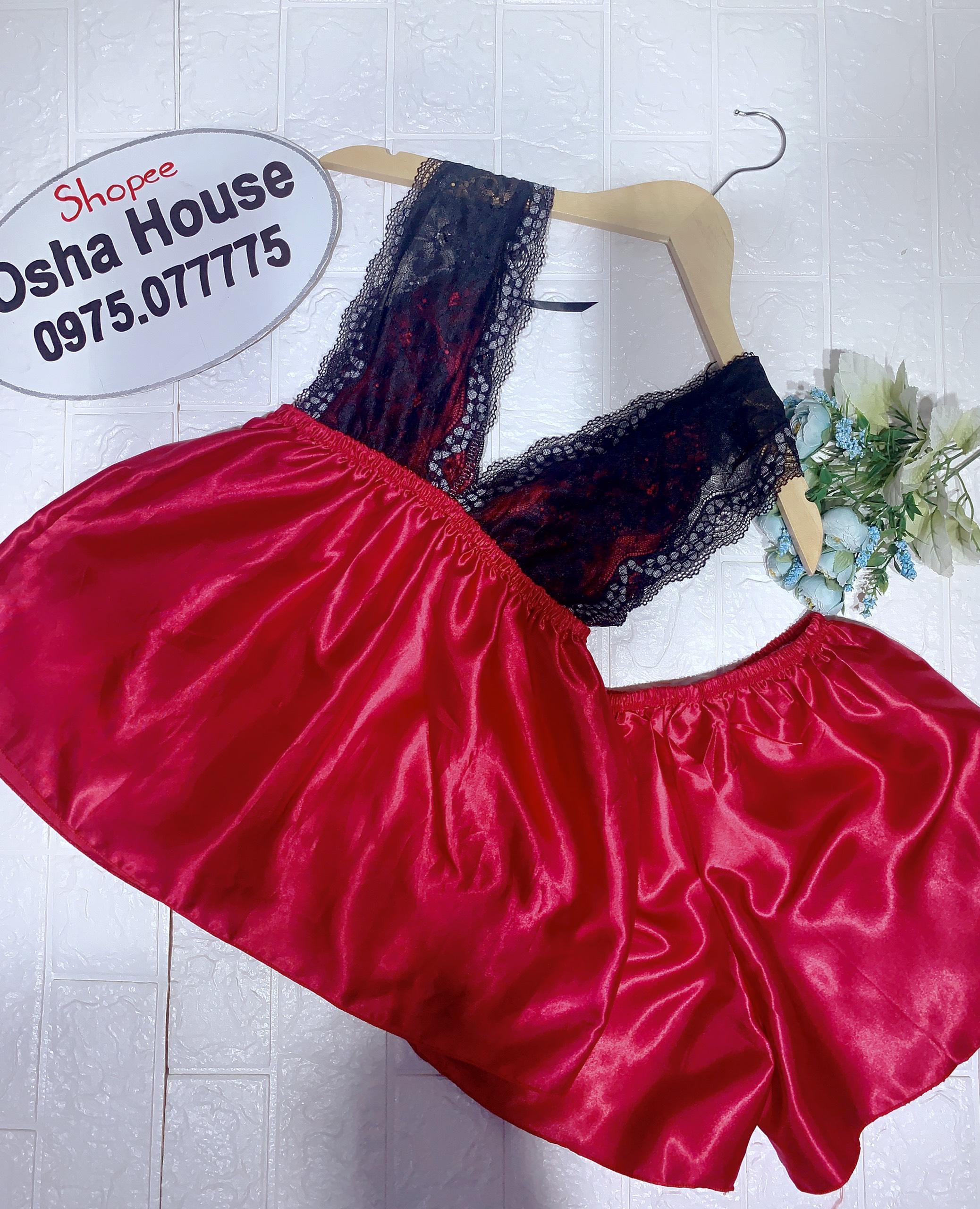 Bộ phi lụa đùi phối ren mềm bản lớn sexy