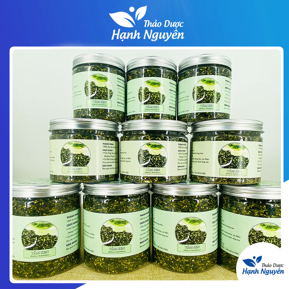 Trà tâm sen , tim sen sấy khô  (Trà tâm sen sao thơm an thần hỗ trợ giảm mất ngủ) - Thảo Dược Hạnh Nguyên