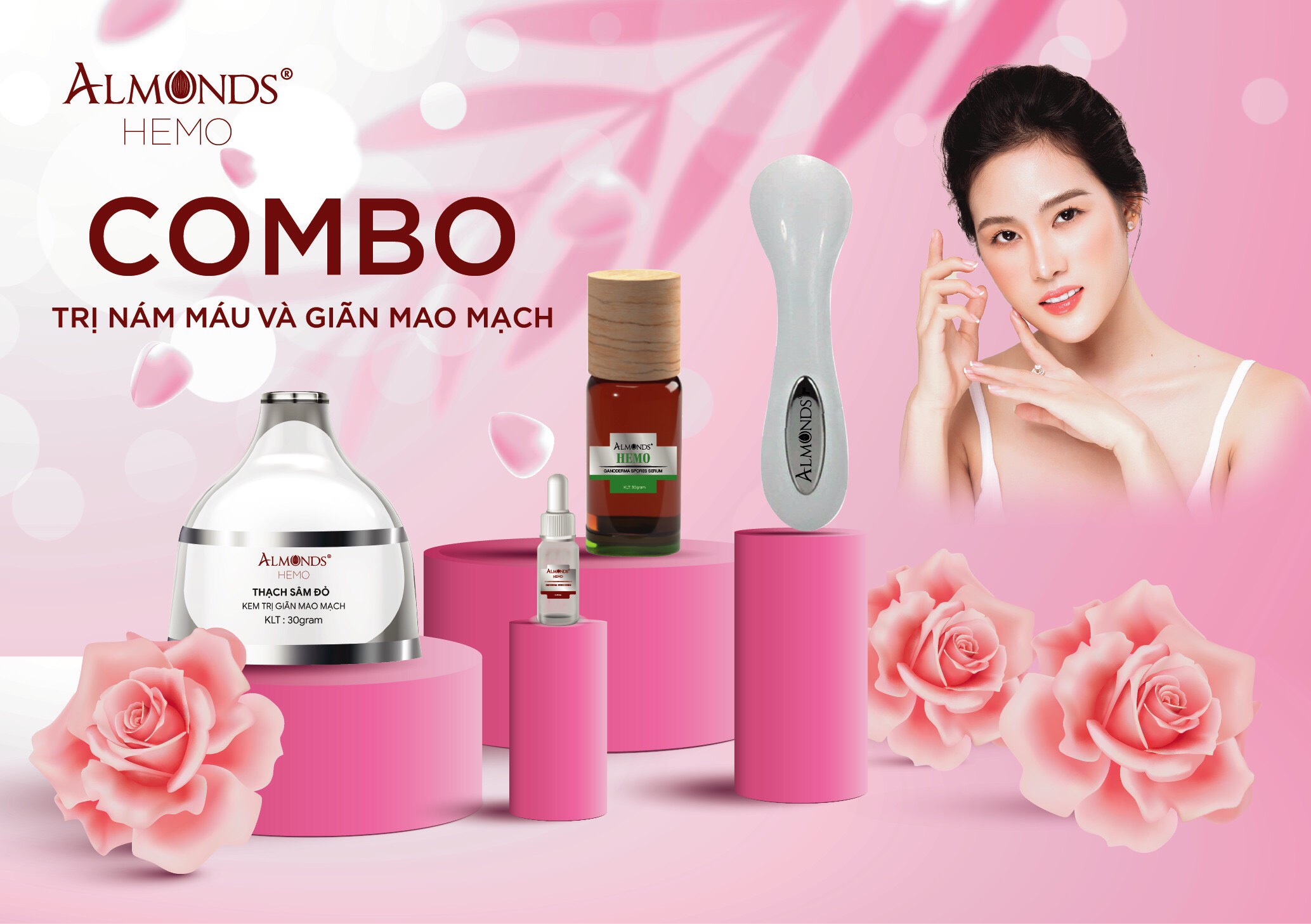 Kem  giãn mao mạch thạch sâm đỏ- HEMO ALMONDS 30g