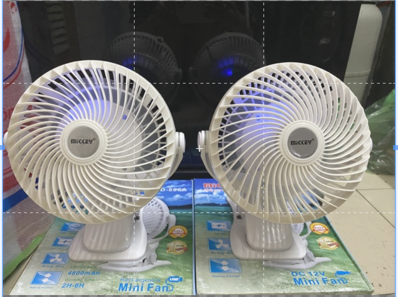 Quạt sạc kẹp tích điện Mickey 6" TD-806A