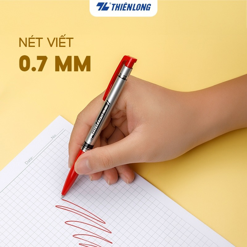 Bút bi 0.7mm Matixs FO-024 (Xanh, Đen, Đỏ) Flexoffice - Thiên Long