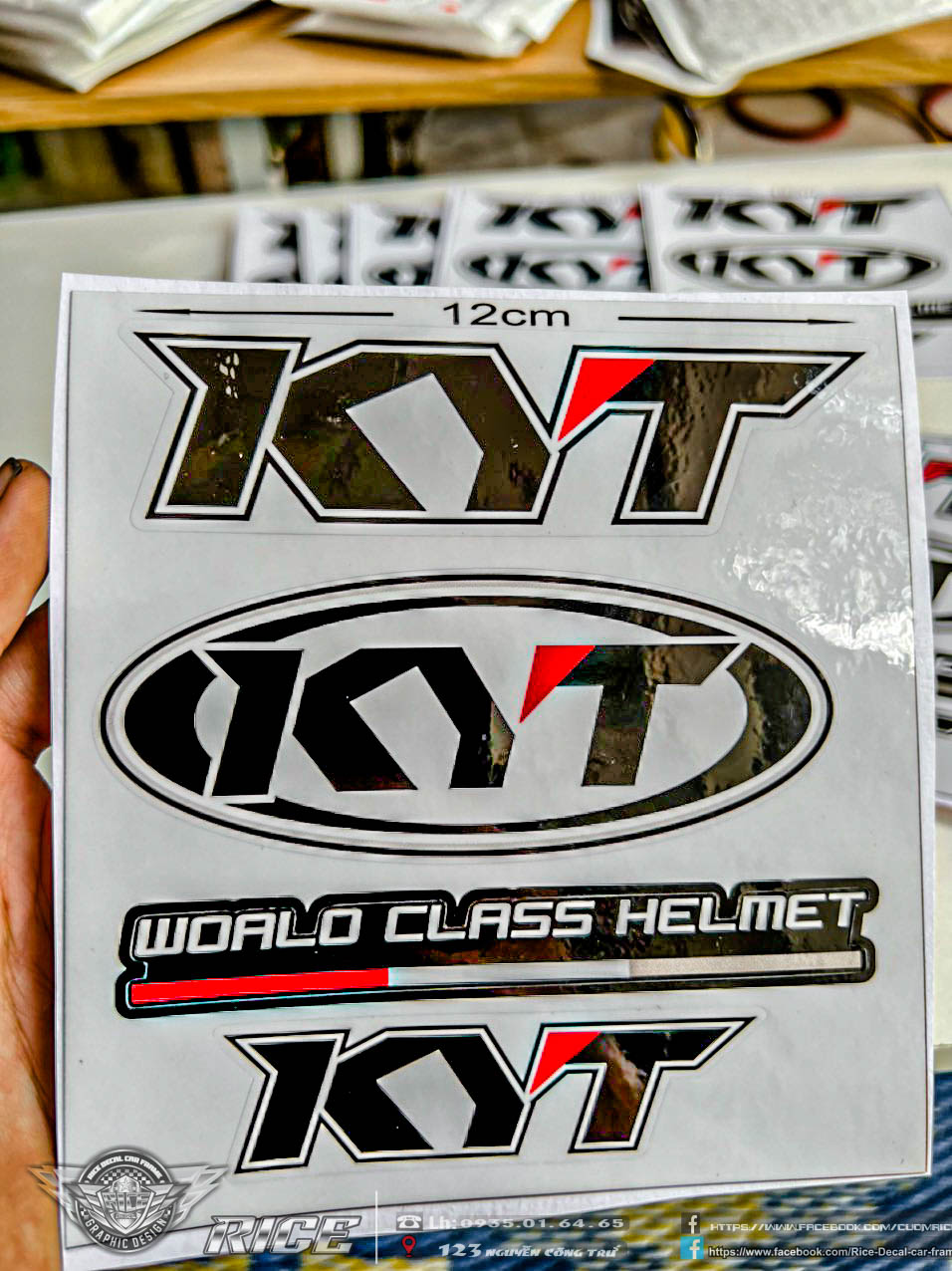 Tem Logo KYT 3 mẫu Chuẩn