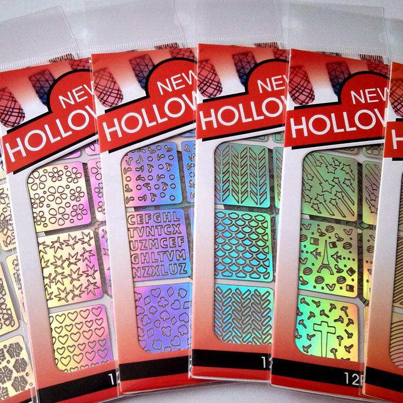 Giấy dán lưới hollow sticker tạo kiểu cho móng (24 kiểu tùy chọn)