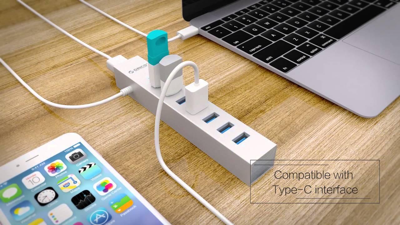 Bộ chia USB HUB 7 cổng USB 3.0 Type C Orico ASH7-U3