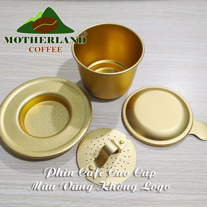 Phin pha cafe cao cấp màu vàng nhôm anode không logo