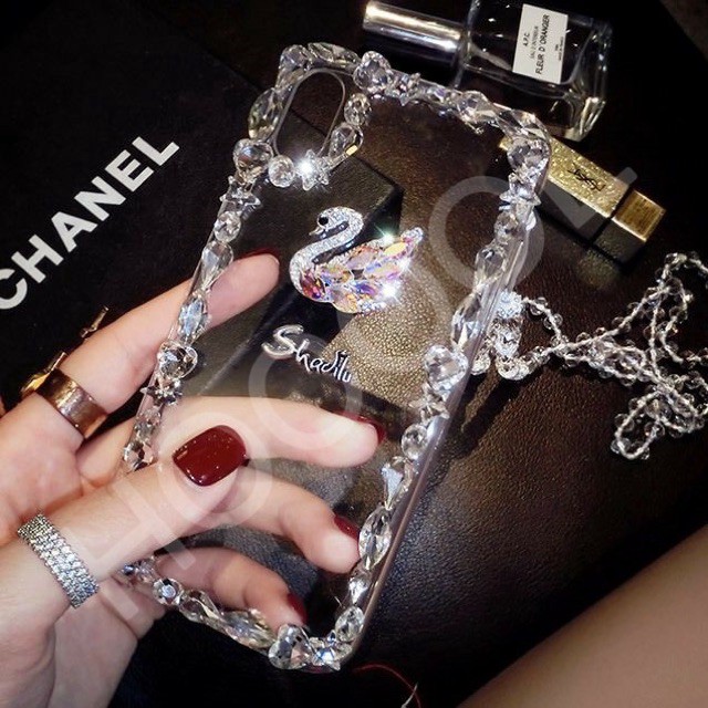 ♥️ Ốp đính đá Thiên Nga Iphone 6/6p/7/7p/X/Xsmax ♥️