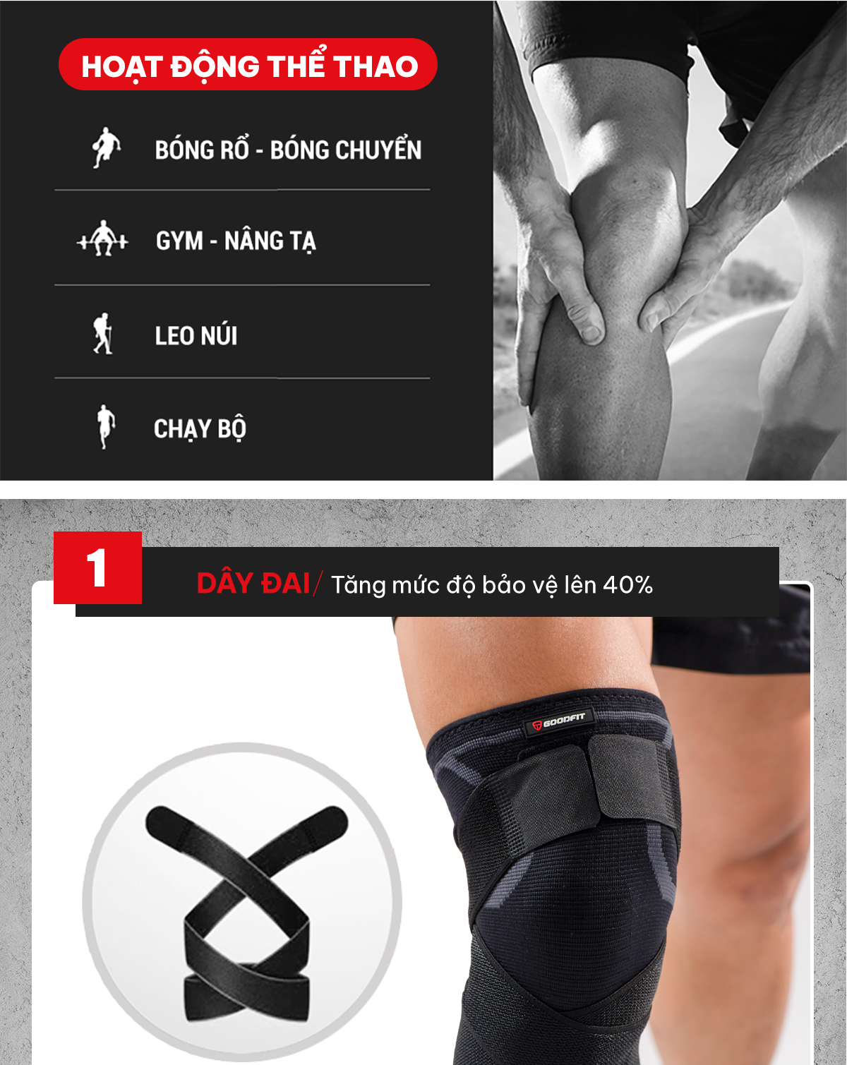 Bó gối thể thao GoodFit GF511K