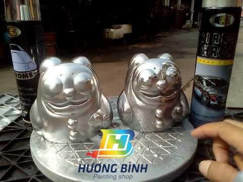 Sơn xịt Bosny Chrome (màu Xi Inox)