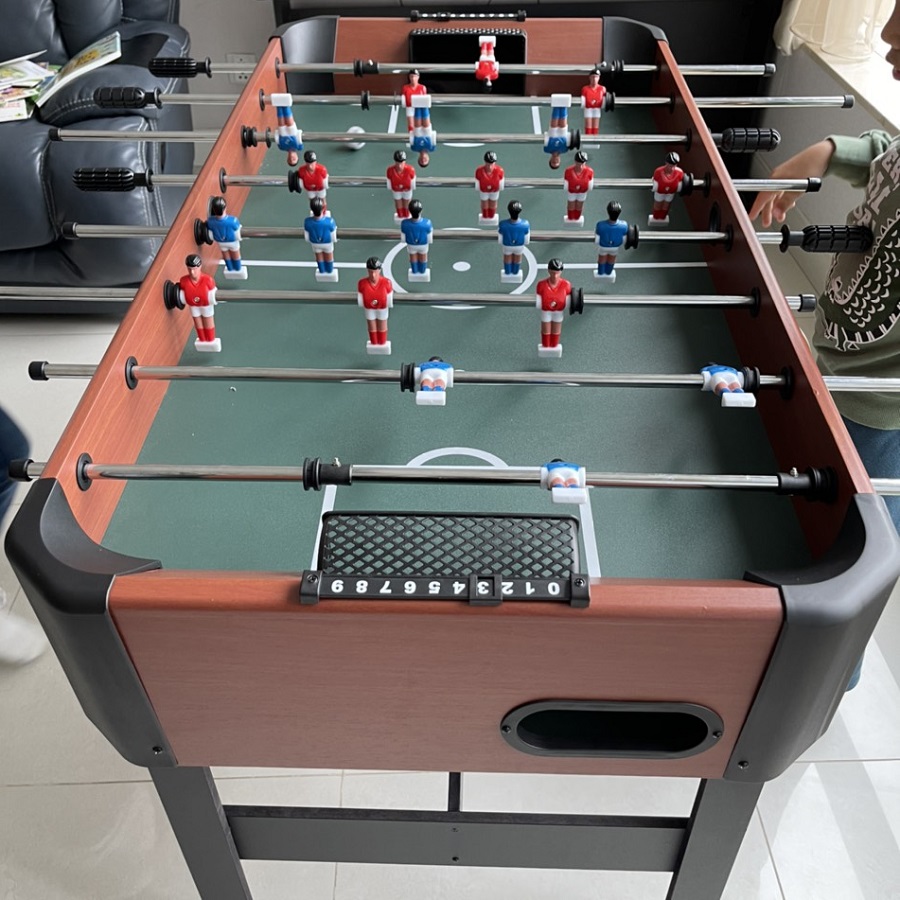 Bàn Bi Lắc Bóng Đá Vân Gỗ Cỡ Lớn 1,2m, Banh Bàn Foosball Mini Oxford Wooden 1m2 Thi Đấu Cho Gia Đình Văn Phòng Kinh Doanh Hanana