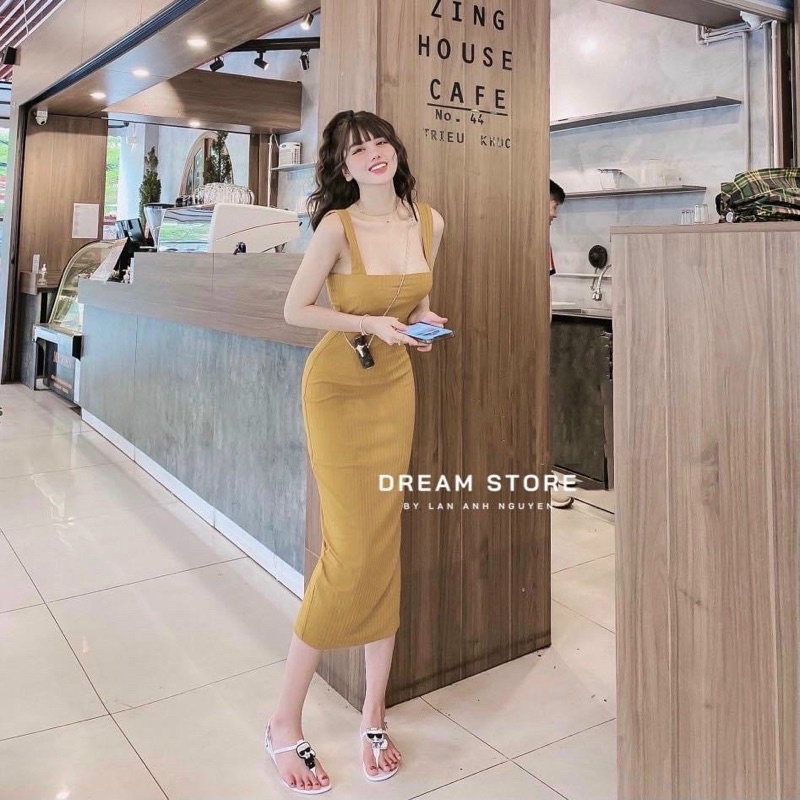 ĐẦM HAI DÂY ÔM BODY CỰC XINH T2