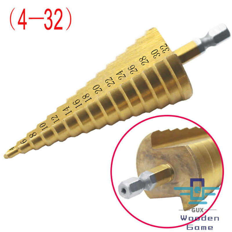 🔥Woo🔥 Mũi khoan bước hình nón bằng thép HSS lớn Bộ mũi Titan dụng cụ cắt lỗ 4-12 20 32mm