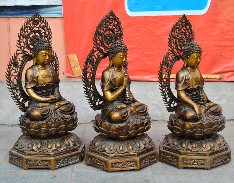 [Trả góp 0%]Tượng đồng Sa Bà Tam Thánh cao 65cm