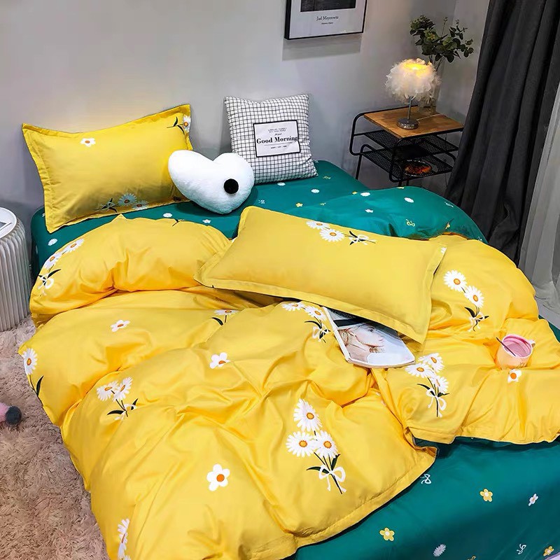 SÉT CHĂN GA GỐI POLY COTTON CÚC HỌA MI