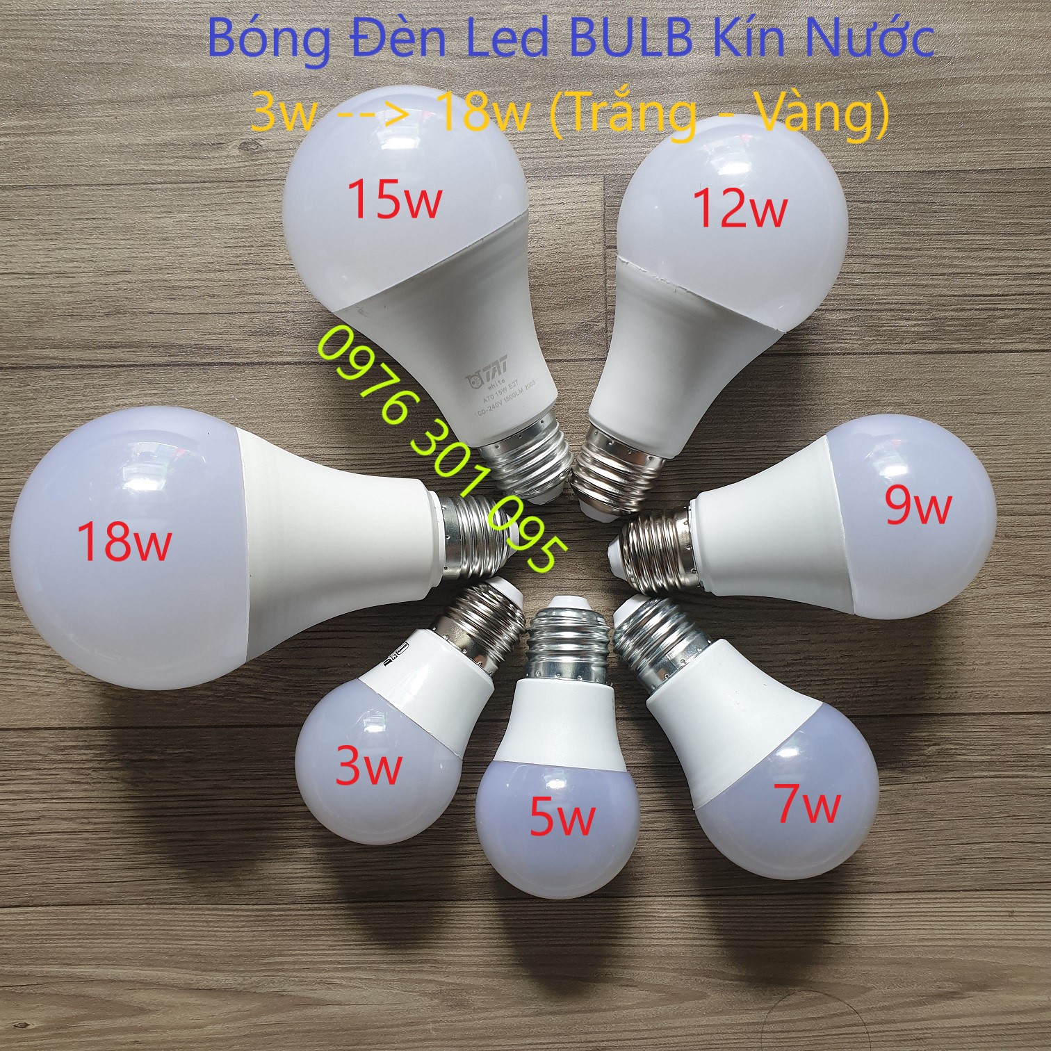 Bóng đèn LED BULB kín nước 3w đến 18w