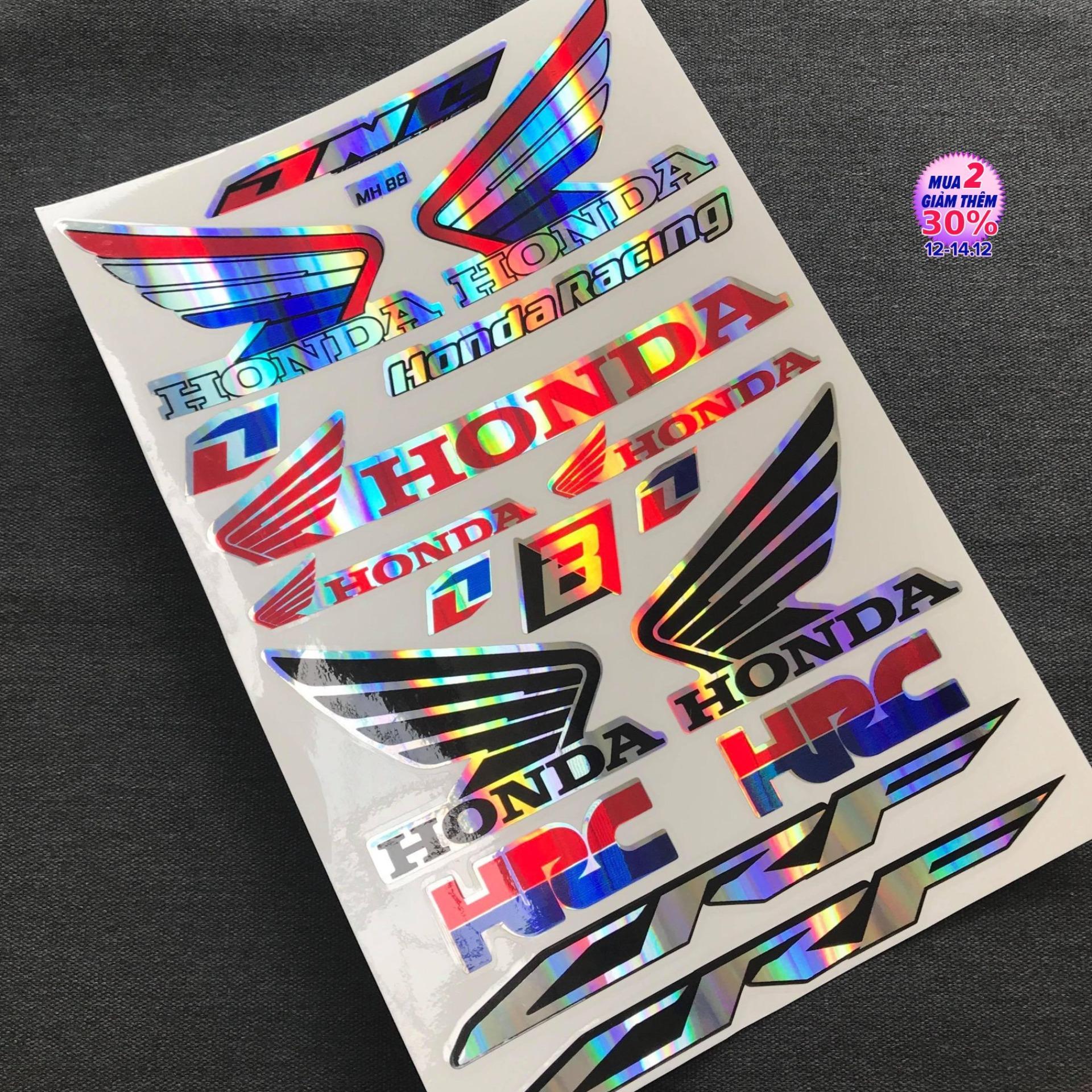 Tem logo mạ crom cho xe máy HONDA.