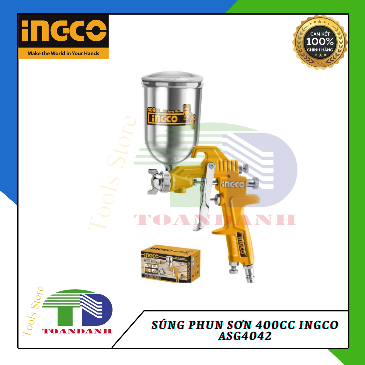 Súng phun sơn 400cc ingco asg4042