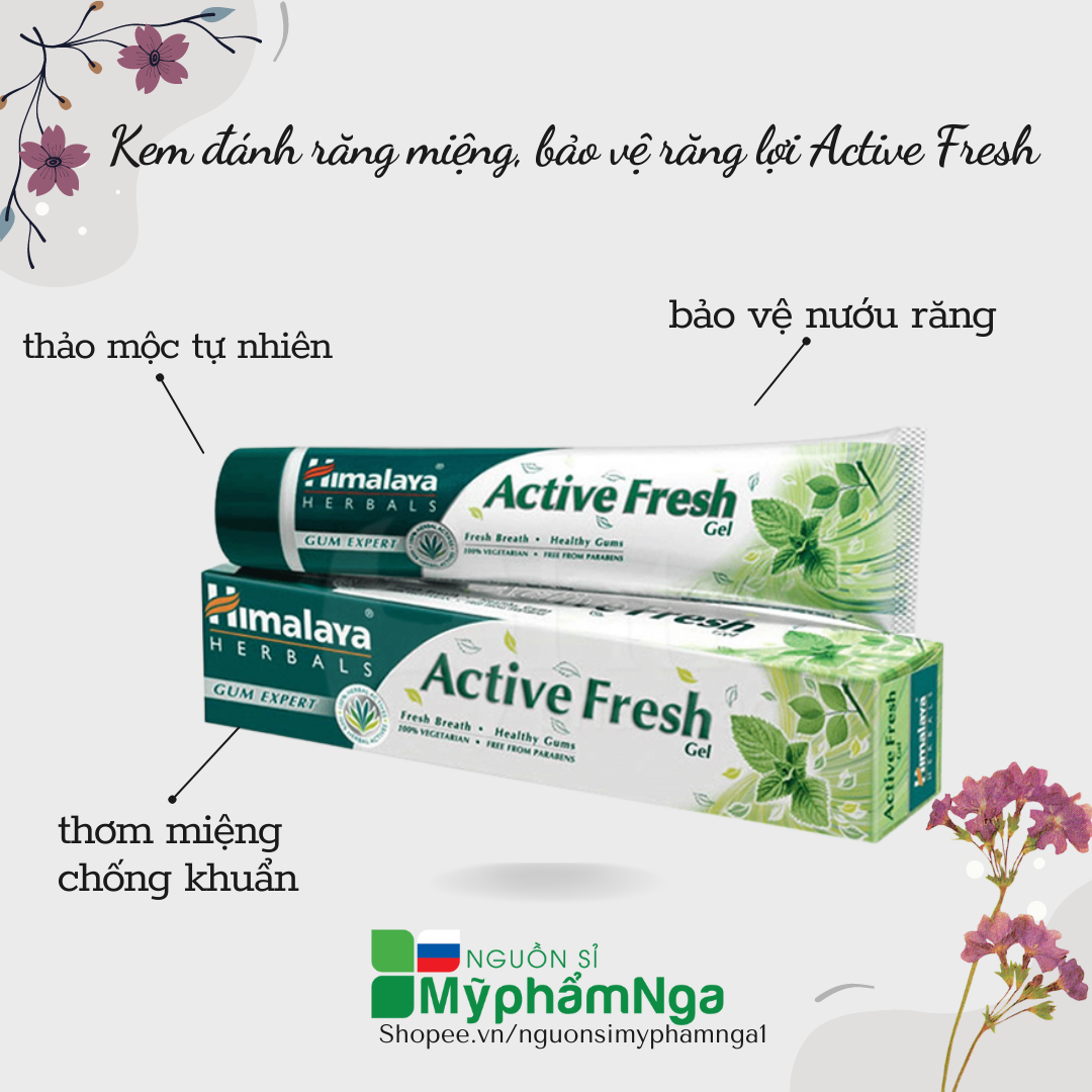 Kem đáng răng Himalaya Thơm miệng bảo vệ răng lợi Active Fresh