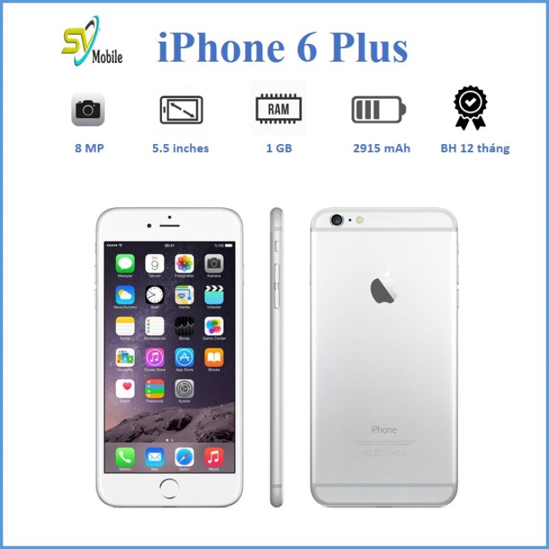 [Trả góp 0%]Điện Thoại Apple iPhone 6 Plus 16-64GB, Màn Hình 5.5 inch Quốc Tế - Mới - Full Chức Năng - Bảo Hành 1 Đổi 1