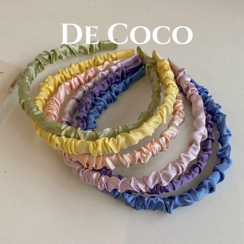 Bờm nhún lụa satin, cài tóc lụa De Coco Decoco