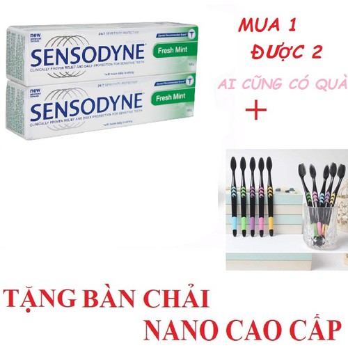 HỘP KEM ĐÁNH RĂNG SENSODYNE TẶNG KÈM BÀN CHẢI HOẠT HÍNH kem đánh răng chống ê buốt hiệu quả  nhẹ nhàng loại bỏ những vết ố giúp phục hồi độ trắng tự nhiên cho răng