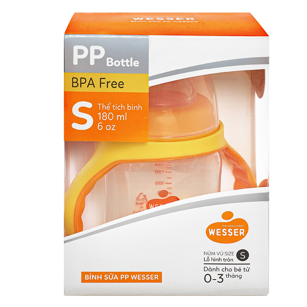 Bình sữa cổ rộng Wesser PP 180ml