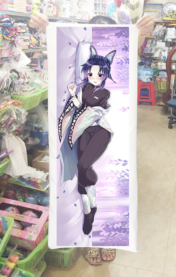 Gối ôm dài Trùng trụ Kochou Shinobu kimetsu no yaiba Thanh gươm diệt quỷ M5 tặng 1 huy hiệu