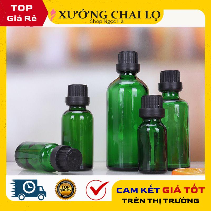 Chai lọ chiết serum ❤ trùm sỉ ❤ chai lọ đựng tinh dầu xanh lá nắp vặn đen, trắng chiết serum .