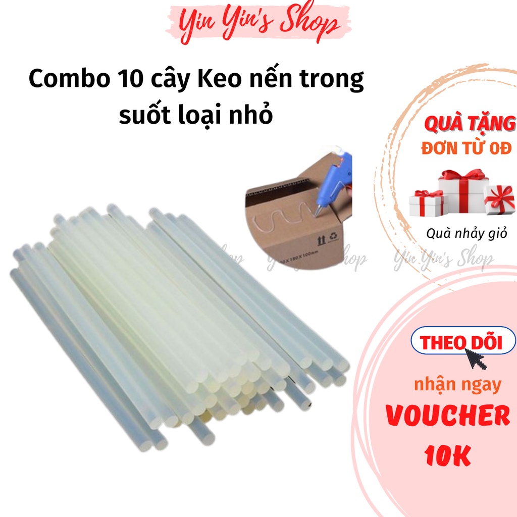 10 cây keo nến silicon 19cm/25cm cho súng bắn keo nến silicon máy 20w e20