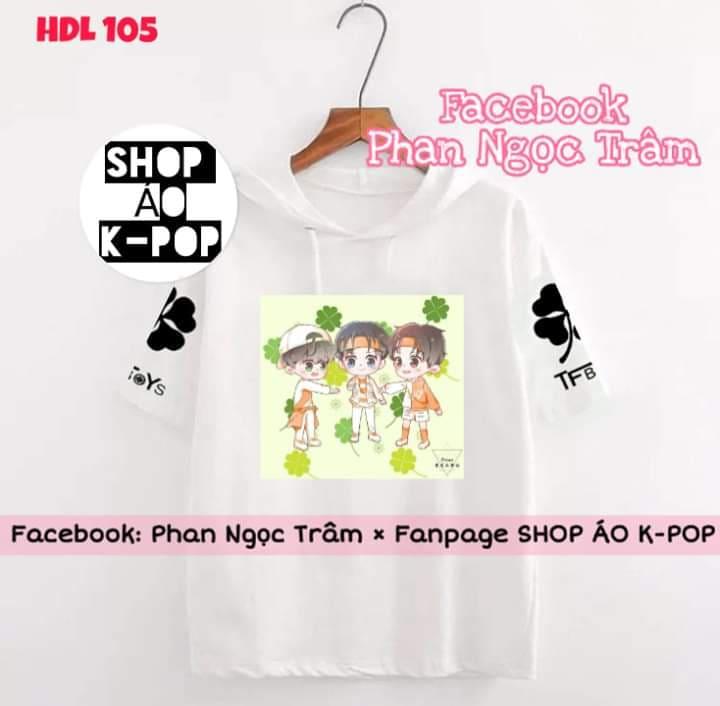 áo hoodie TFBOYS ngắn tay in theo yêu cầu