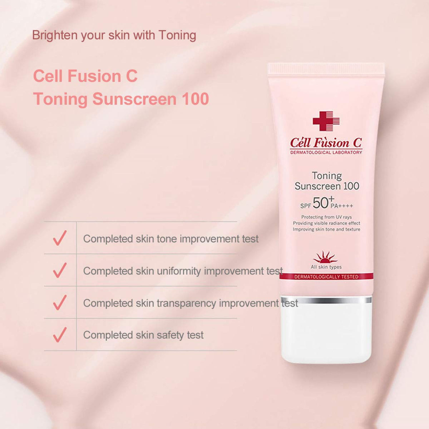 Kem Chống Nắng Cell Fusion C Toning Sunscreen 100 SPF50+ PA++++ nâng tông da trắng hồng 50ml