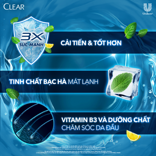Dầu gội CLEAR mát lạnh bạc hà 880g