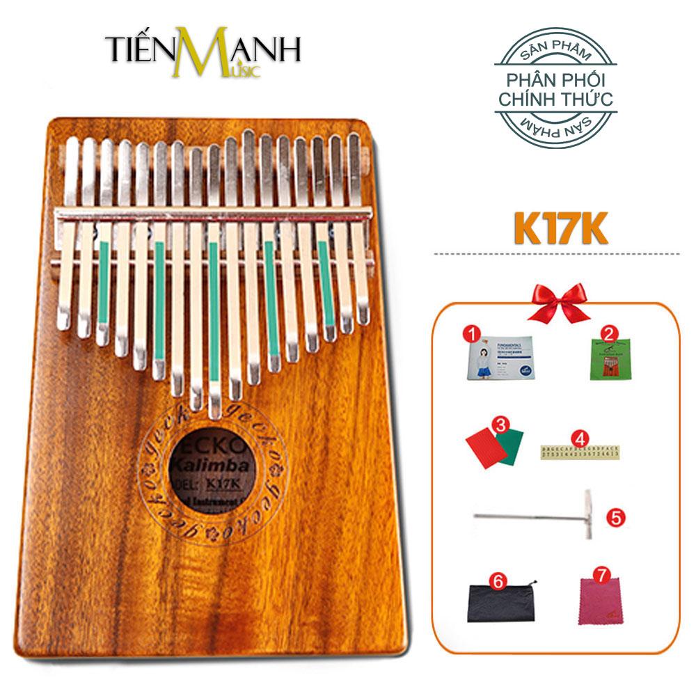Gecko K17K 17 keys Kalimba Solid KOA African Mbira Thumb Piano Finger Percussion Keyboard Kids Marimba Wood