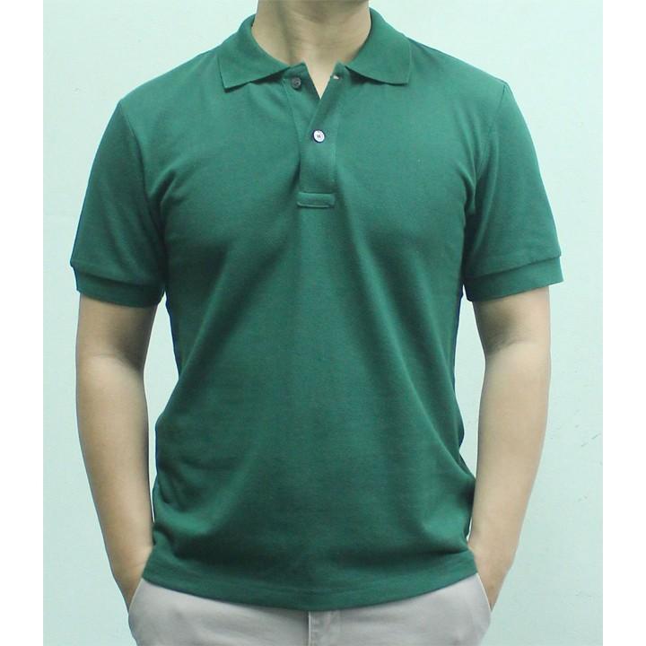 Áo thun nam cổ bẻ màu xanh rêu