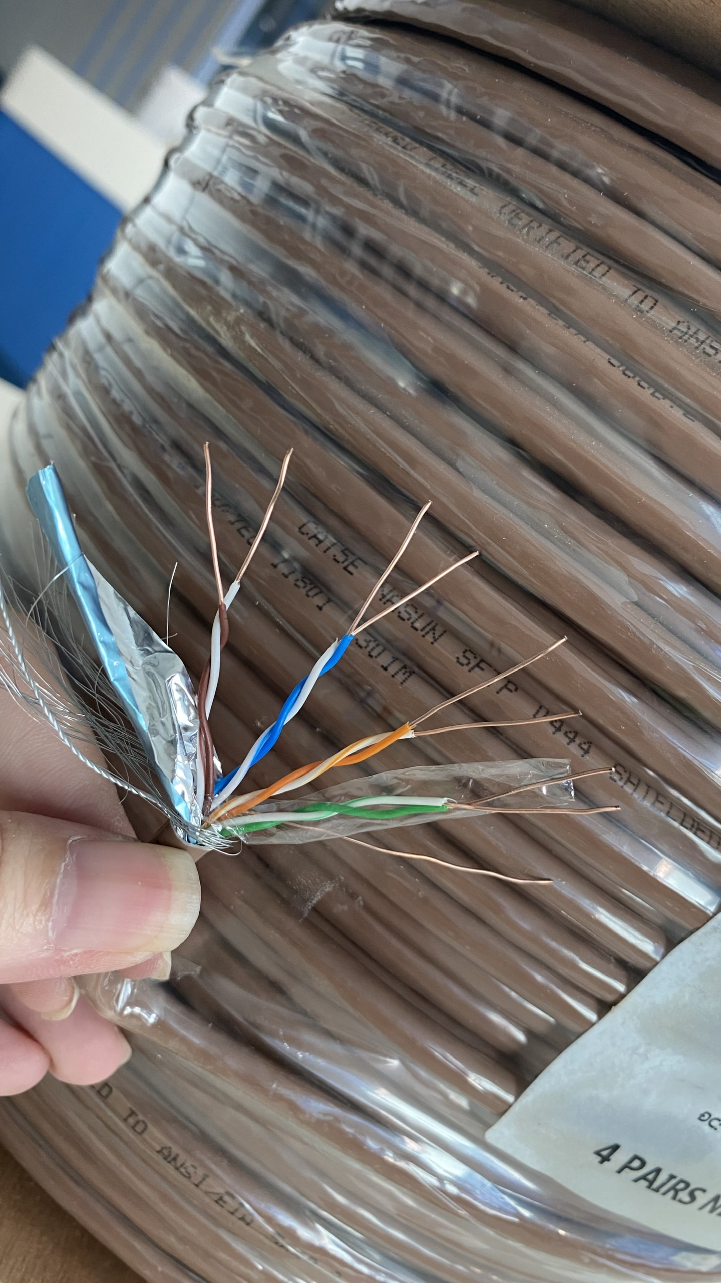 (Cuộn 305m). Dây mạng SFTP Cat5 Nasun SFTP 0444