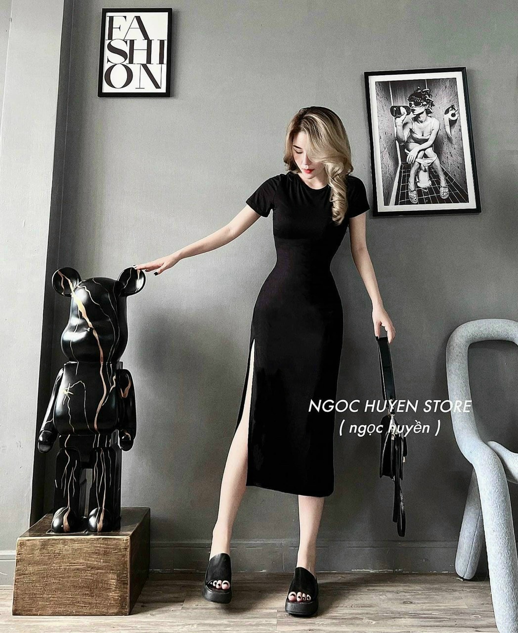 Đầm body nữ thiêt kế ôm dáng chất borip dặn dặn Đầm váy dáng dài xẻ tà sexy Đầm dự tiệc đi chơi cổ tròn tay ngắn phía nhau có dây rút khoắc lưng xinh xắn