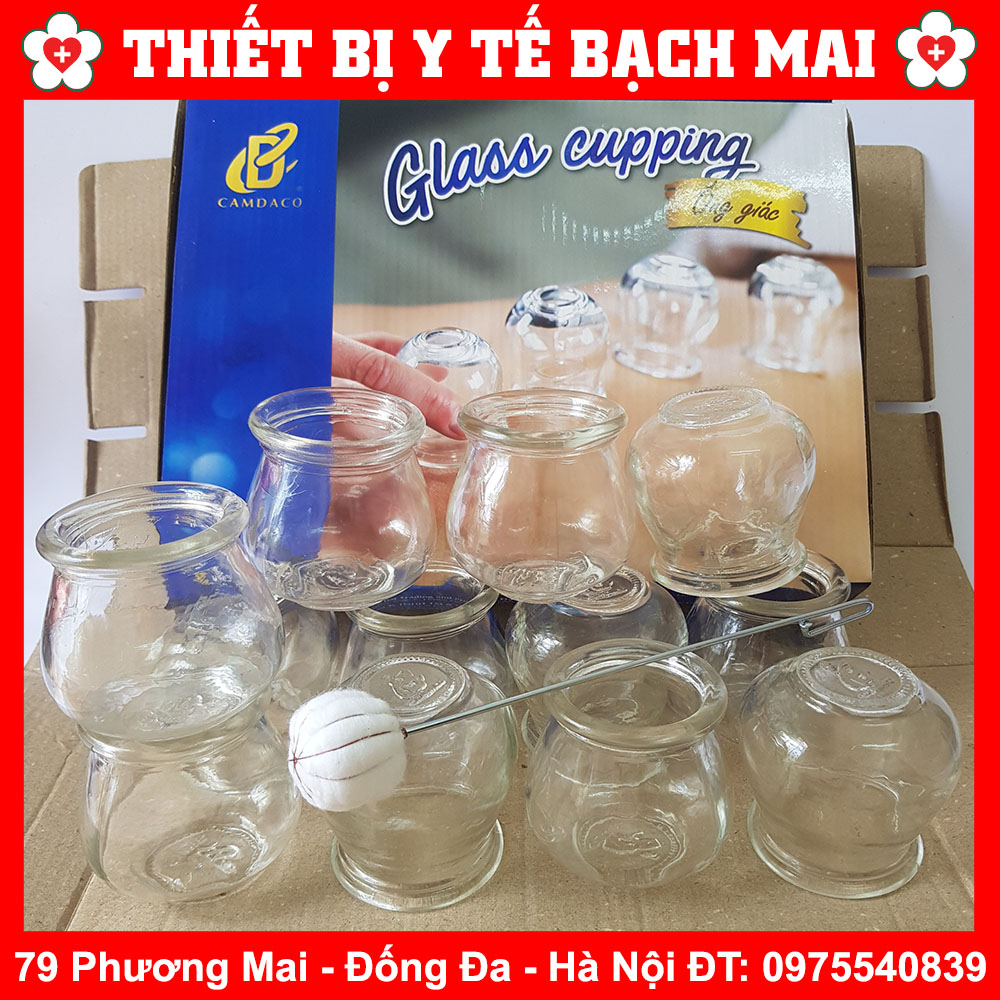 Bộ 12 Ống Giác Hơi Thủy Tinh Kèm Cây Châm Lửa