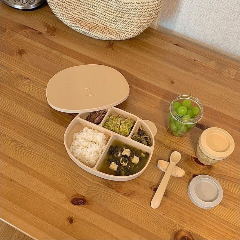 KHAY ĂN DẶM GẤU POLED NỘI ĐỊA HÀN CHO BÉ