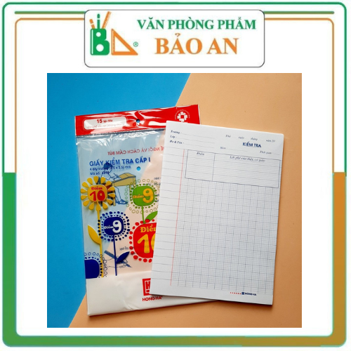 ( Combo 5 Tập) Giấy Kiểm Tra Cấp 1 Hồng Hà 4919