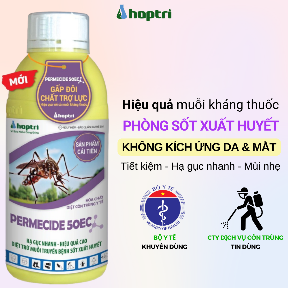 Thuố diệt côn trùng y tế Permecide 50EC 1 lít Hợp Trí hiệu quả xịt chống