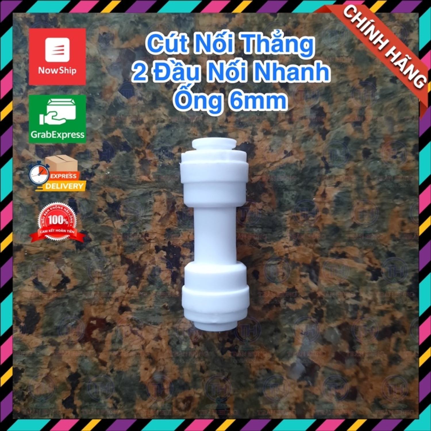 Cút Nối 2 Đầu Ống 6mm - Cút Nối Thẳng Phi 6mm