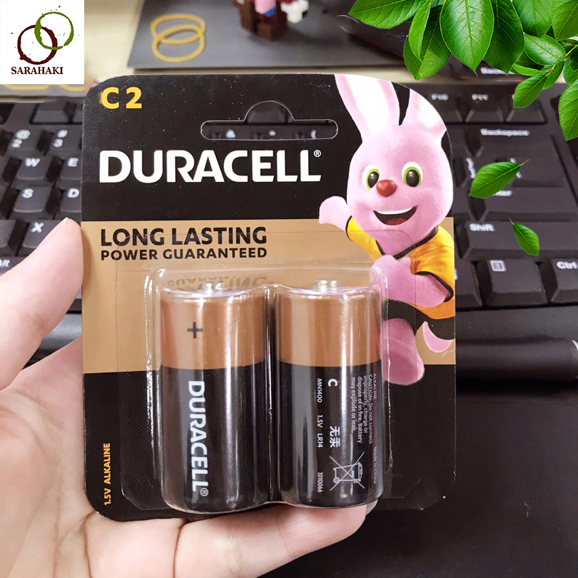 Combo 2 Vỉ pin trung C Duracell Alkaline (1 vỉ 2 viên) loại tốt