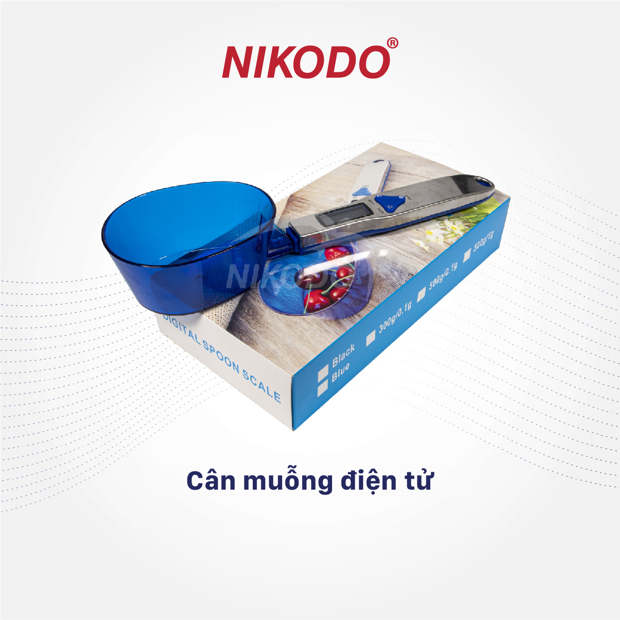 Cân điện tử tiểu ly dạng thìa muỗng 500g/0.1g, kèm pin, đong, đo yến, gia vị, nguyên liệu làm bánh - Nikodo
