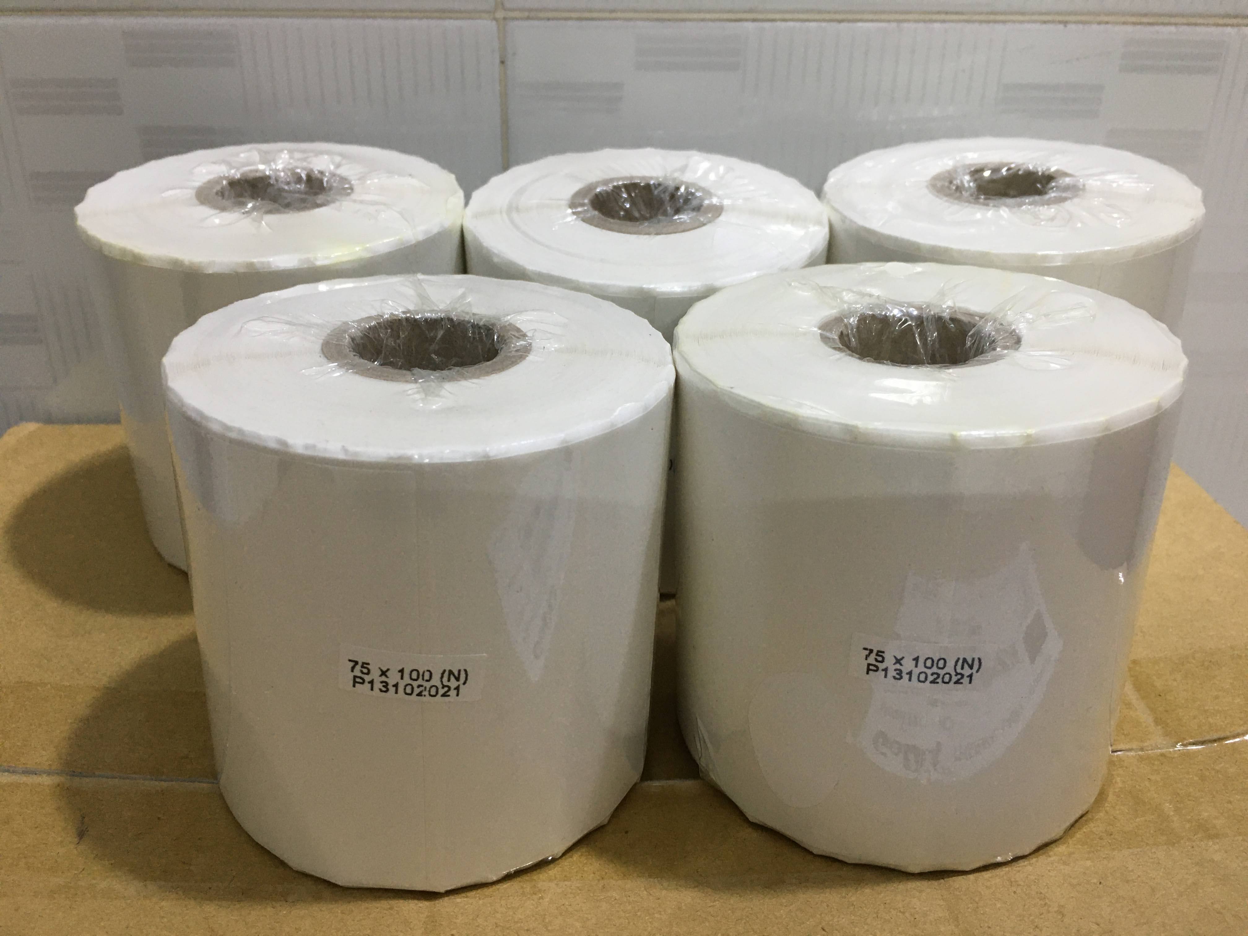 4 Cuộn tem nhiệt 75x100 in nhãn, in vận đơn