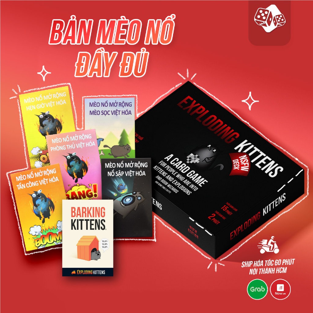 Mèo nổ exploding kittens ĐEN cao cấp Topboardgame