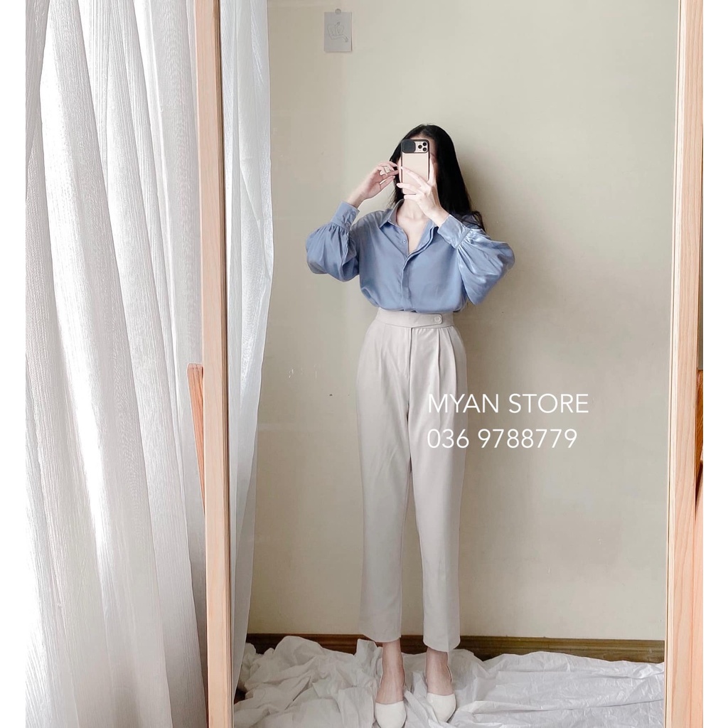 Áo sơ mi cổ đức nẹp che AVN082102